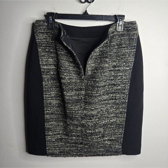 Ann Taylor Multimedia Wool Tweed Corpcore Pencil Skirt Neutral Textured Size 8 - Picture 6 of 8